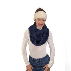 Chunky Infinity Scarf Crochet Bohemian Boho Handmade Handcrafted Casual Comfy